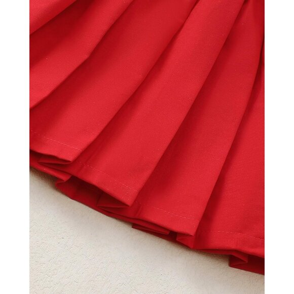 Adorable 2-Piece Toddler Girl Fall Winter Outfit with Sweatshirt & Pleated Skirt - Picture 8 of 8